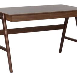 Wyld and Coco Dark Brown Walnut Office Desk 120 x 70 cm with 2 Drawers - thumbnail 2