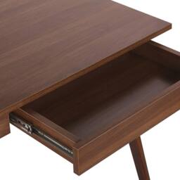 Wyld and Coco Dark Brown Walnut Office Desk 120 x 70 cm with 2 Drawers - thumbnail 7