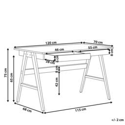 Wyld and Coco Dark Brown Walnut Office Desk 120 x 70 cm with 2 Drawers - thumbnail 3