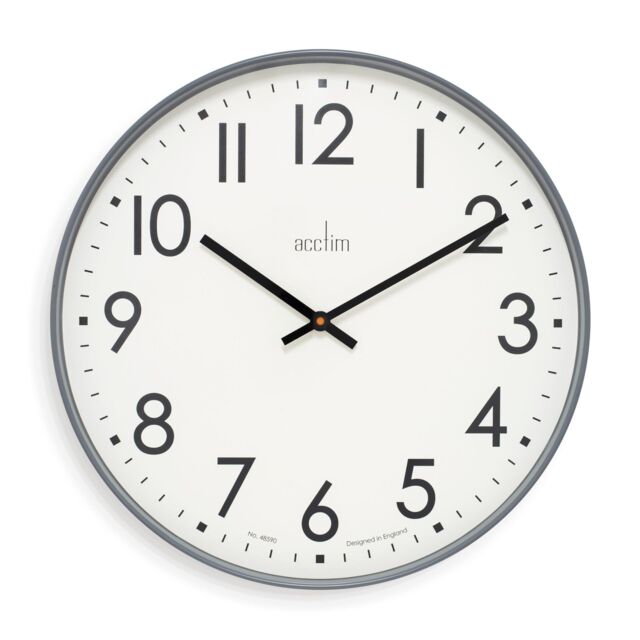 Acctim Ashridge Large Wall Clock Quartz Contemporary Statement 50cm in Dark Grey - image 1
