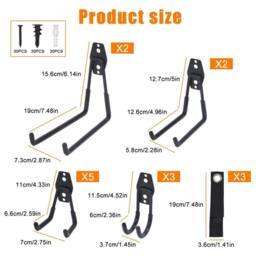 SPETLEK Utility Wall Hook Organizer Tool 15PCS Hooks (Black) in Black - thumbnail 2