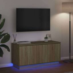 Berkfield Home TV Cabinet Sonoma Oak 100x38x49 cm Engineered Wood in Tan - Size: 100 x 38 x 49 cm - thumbnail 5