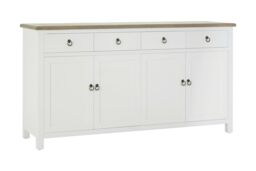 Orsina Durable Four Door Sideboard, Ample Storage Space Modern Sideboard, Versatile Design Mid Century Sideboard in White - thumbnail 2