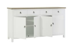 Orsina Durable Four Door Sideboard, Ample Storage Space Modern Sideboard, Versatile Design Mid Century Sideboard in White - thumbnail 5