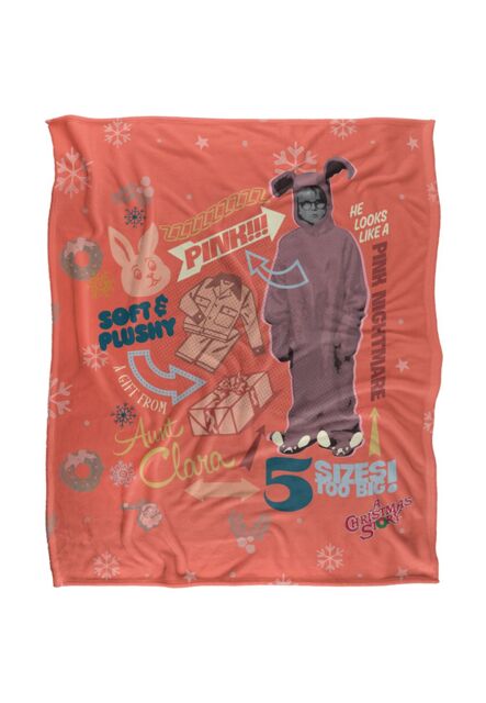 Warner Brothers A Christmas Story Silky Touch Super Soft Throw Blanket 152x127cm in White - Size: 152x127 cm - image 1