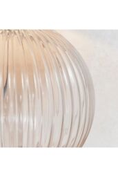Netlighting Jemma 1 Light Table Light Clear Ribbed Glass & Satin Nickel Plate (Base only) E27 in Grey - thumbnail 3