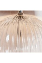 Netlighting Jemma 1 Light Table Light Clear Ribbed Glass & Satin Nickel Plate (Base only) E27 in Grey - thumbnail 5