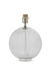 Netlighting Jemma 1 Light Table Light Clear Ribbed Glass & Satin Nickel Plate (Base only) E27 in Grey