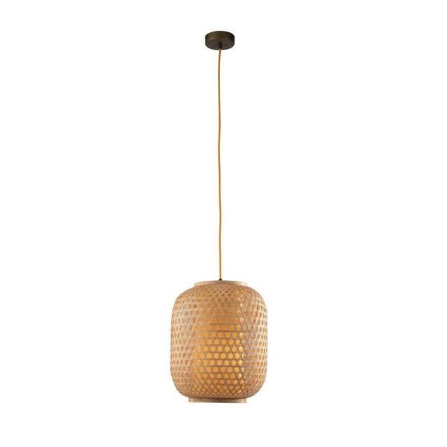 Netlighting ZEN Cylindrical Pendant Ceiling Light Wood 30x37cm in Brown - Size: 30x37 cm - image 1