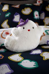Catherine Lansfield Halloween Ghosts 3D Shaped Cushion in White