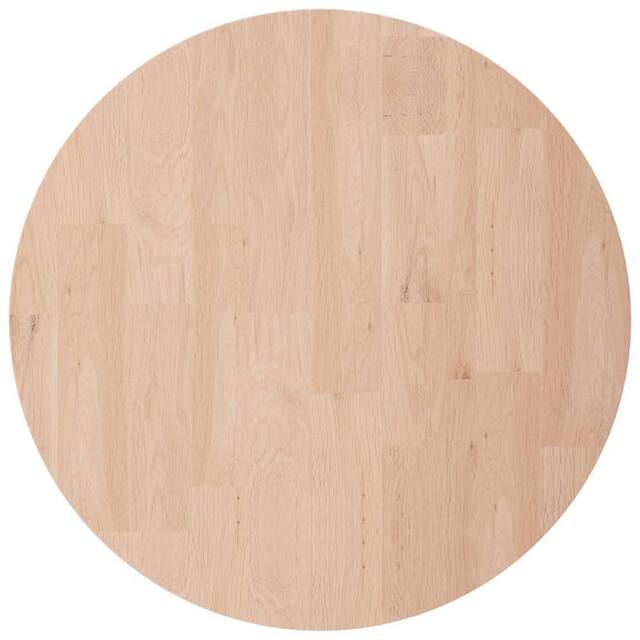 Berkfield Home Round Table Top √ò40x4 cm Untreated Solid Wood Oak in Brown - Size: 40x4 cm - image 1