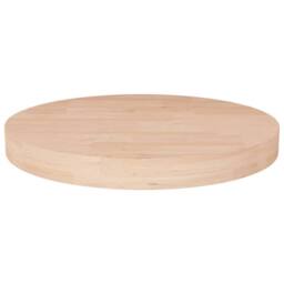 Berkfield Home Round Table Top √ò40x4 cm Untreated Solid Wood Oak in Brown - Size: 40x4 cm - thumbnail 2