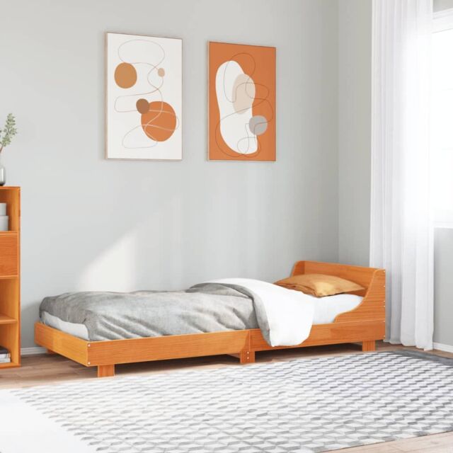 Berkfield Home Bed Frame without Mattress Wax Brown 90x200 cm Solid Wood Pine - image 1