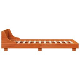 Berkfield Home Bed Frame without Mattress Wax Brown 90x200 cm Solid Wood Pine - thumbnail 5