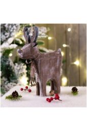 Netagon Home Indoor Festivee Wooden Reindeer Ornament Decoration in Brown
