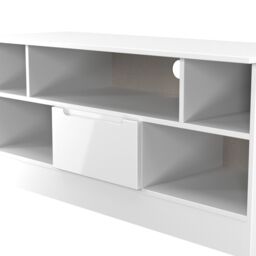 Ready Assembled 2 U Lucca 1 Drawer TV & Media Unit (Ready Assembled) in White - Size: Large - thumbnail 4