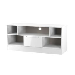Ready Assembled 2 U Lucca 1 Drawer TV & Media Unit (Ready Assembled) in White - Size: Large - thumbnail 3