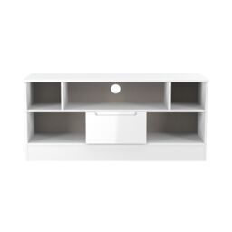 Ready Assembled 2 U Lucca 1 Drawer TV & Media Unit (Ready Assembled) in White - Size: Large - thumbnail 1