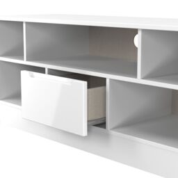 Ready Assembled 2 U Lucca 1 Drawer TV & Media Unit (Ready Assembled) in White - Size: Large - thumbnail 5