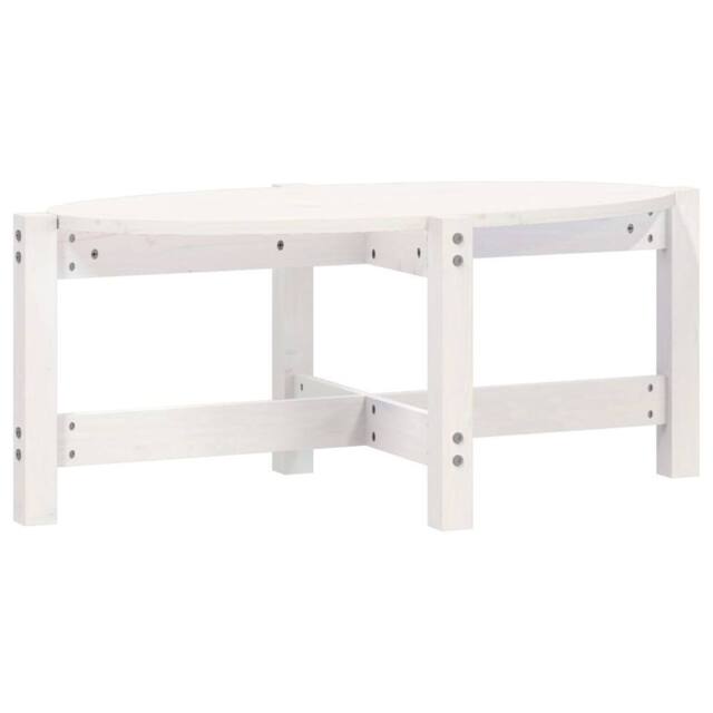 Berkfield Home Coffee Table White 87x48x35 cm Solid Wood Pine - Size: 87 x 48 x 35 cm - image 1
