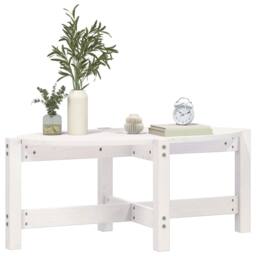Berkfield Home Coffee Table White 87x48x35 cm Solid Wood Pine - Size: 87 x 48 x 35 cm - thumbnail 4