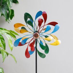 Primrose Metal Droplet Multicoloured Kinetic Wind Spinner 65cm - thumbnail 2