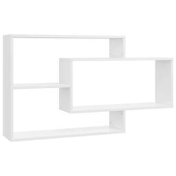 Berkfield Home Wall Shelf High Gloss White 104x20x58.5 cm Engineered Wood - thumbnail 3