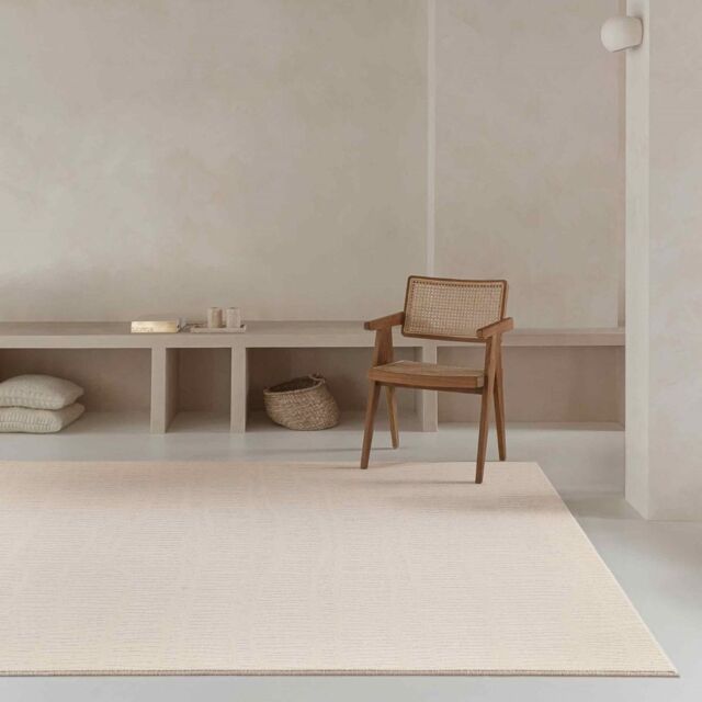 The Rug Shop UK Wool Modern Beige Abstract Easy To Clean Area Rug - Size: 135 cm x 200 cm - image 1