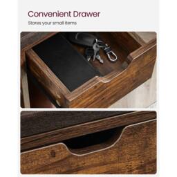 KORVIXA Shoe Storage Bench, Hallway Bench with Cushion in Brown - Size: 100 cm - thumbnail 3