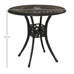 Wyld Haus Kenofa Cast Aluminium Bronze Round Garden Dining Table Parasol Hole - thumbnail 4