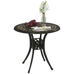 Wyld Haus Kenofa Cast Aluminium Bronze Round Garden Dining Table Parasol Hole - thumbnail 2