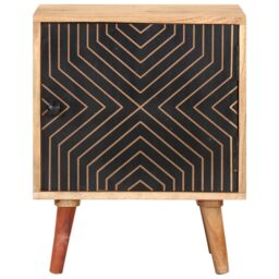 Berkfield Home Bedside Cabinet 40x30x50 cm Solid Acacia Wood in Beige - Size: 40 x 30 x 50 cm - thumbnail 2