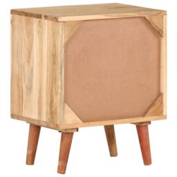 Berkfield Home Bedside Cabinet 40x30x50 cm Solid Acacia Wood in Beige - Size: 40 x 30 x 50 cm - thumbnail 4