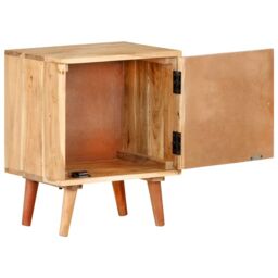 Berkfield Home Bedside Cabinet 40x30x50 cm Solid Acacia Wood in Beige - Size: 40 x 30 x 50 cm - thumbnail 5
