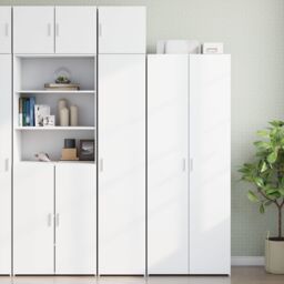 Berkfield Home Slim Storage Cabinet White 40x42.5x225 cm Engineered Wood - thumbnail 1