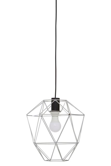 Orsina Polished Chrome Pendant Light, Triangle Cage Frame Hanging Ceiling Light For Kitchen, Ceiling Mounted Lamp in Silver - image 1