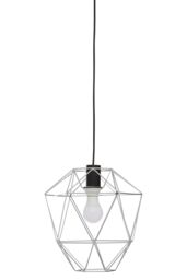 Orsina Polished Chrome Pendant Light, Triangle Cage Frame Hanging Ceiling Light For Kitchen, Ceiling Mounted Lamp in Silver - thumbnail 1