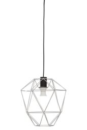 Orsina Polished Chrome Pendant Light, Triangle Cage Frame Hanging Ceiling Light For Kitchen, Ceiling Mounted Lamp in Silver - thumbnail 2