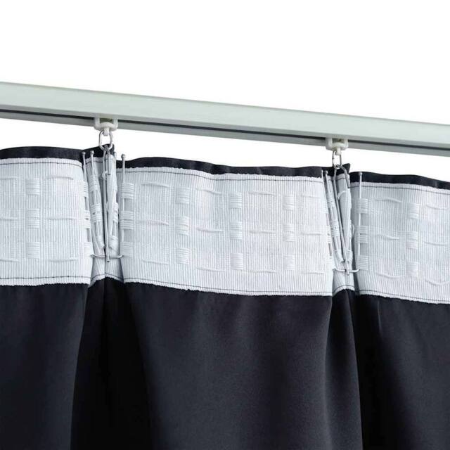 Berkfield Home Elegant Blackout Curtains with Hooks 2 pcs Anthracite 140x225 cm in Dark Grey - image 1