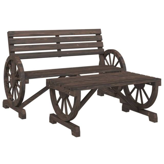 Berkfield Home 2 Piece Garden Lounge Set Solid Wood Fir in Brown - image 1