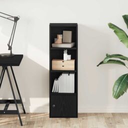 Berkfield Home Bookcase Black Oak 31x24x102 cm Engineered Wood - Size: 31 x 24 x 102 cm - thumbnail 3
