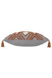 Furn Aquene 100% Cotton Tufted Tasselled Cushion in Charcoal - Size: 50 cm x 50 cm - thumbnail 3