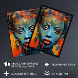 Artery8 Contemporary African Woman Palette Knife Painting Artwork Portrait Large Wall Unframed Art Poster Print Thick Paper 18X24 Inch - thumbnail 2