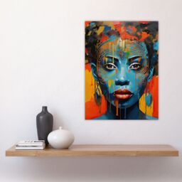 Artery8 Contemporary African Woman Palette Knife Painting Artwork Portrait Large Wall Unframed Art Poster Print Thick Paper 18X24 Inch - thumbnail 4