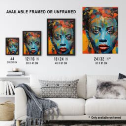 Artery8 Contemporary African Woman Palette Knife Painting Artwork Portrait Large Wall Unframed Art Poster Print Thick Paper 18X24 Inch - thumbnail 3