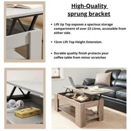 GFW Lift Up Coffee Table in Walnut - thumbnail 5