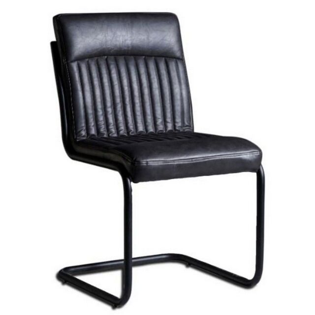 Indian Hub Grey Dining Chair (Set of 2) - Metal/Leather - L60 x W44 x H88 cm - image 1