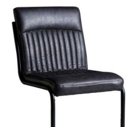 Indian Hub Grey Dining Chair (Set of 2) - Metal/Leather - L60 x W44 x H88 cm - thumbnail 2
