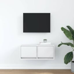 Berkfield Home TV Cabinet White 60x31x25.5 cm Engineered Wood - thumbnail 3