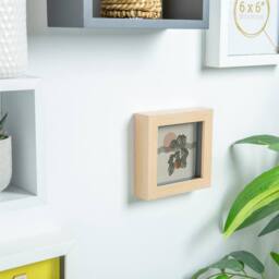 "Nicola Spring 3D Box Photo Frames - 4 x 4"" - Pack of 2 in Light Brown" - thumbnail 6